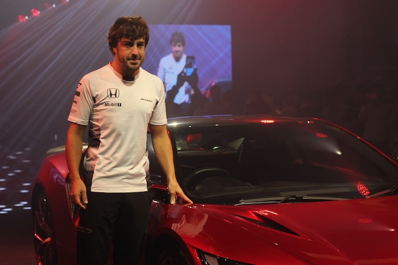Alonso at the local launch of the new Honda NSX 
