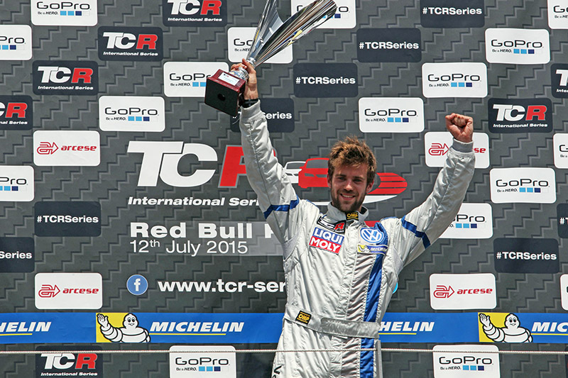 Pol Rosell from Spain wins race two in the Touringcar Racer International Series (TCR) in Austria.