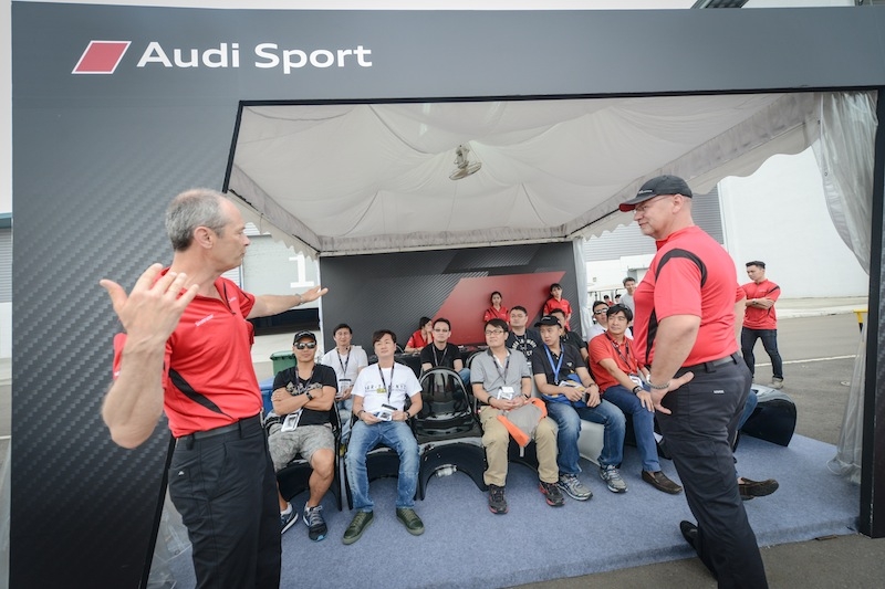 The pair of Audi instructors flown in from Germany specially for this event