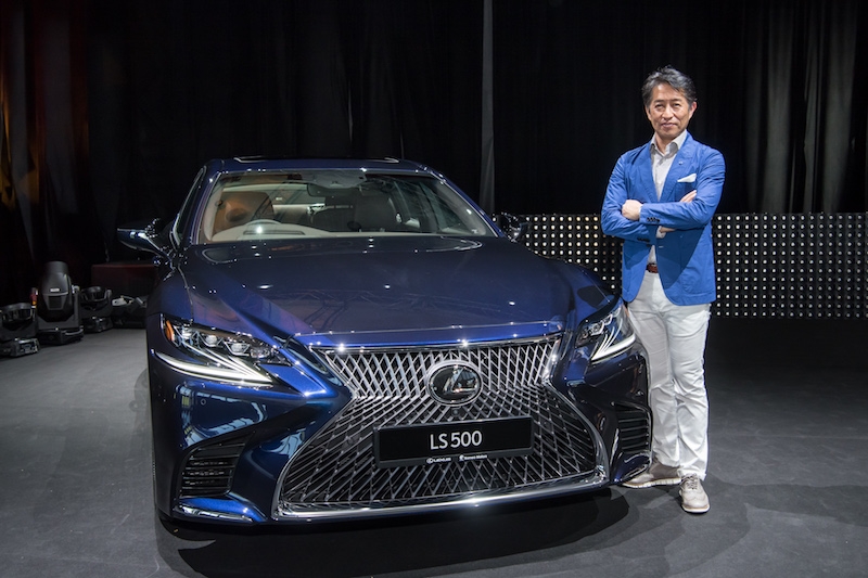 Koichi Suga, Chief Designer of the Lexus LS, with his masterpiece
