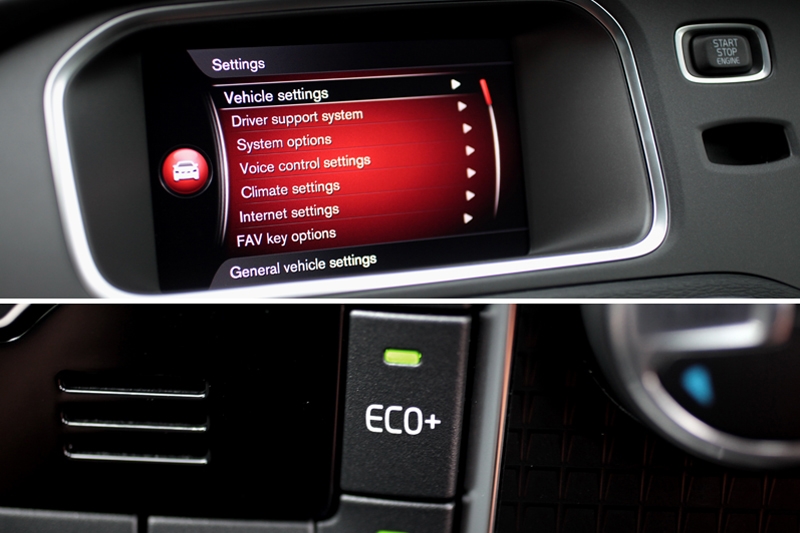 Bigger screen than the pre-facelift model; Volvo only offers default and Eco+ driving modes