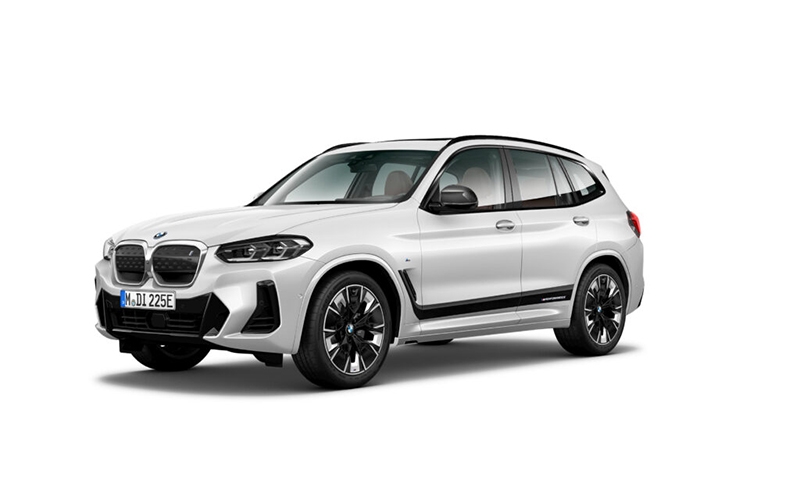 The BMW iX3 Legend Edition in Mineral White. Also available in Carbon Black.