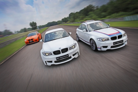 Compact sized BMW 1 Series M Coupe is at home in this tight circuit.