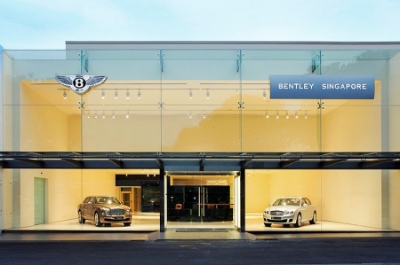 The new 900-square metre Bentley centre, which will be green-mark certified, features elements of dynamism and transparency, showcasing Bentley’s dedication to distinctive design and handcrafted luxury. Its double-volume complete glass faÃ§ade allows natural light in, transforming the plush spatial composition inside into a jewel box, with the spotlight on the automotive art of the Bentley models. On display are the Bentley Mulsanne, Continental Flying Spur, Continental GT W12 as well as the two newly-revealed Continental GTC W12 and Continental GT V8.
