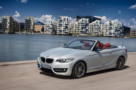 The BMW 2 Series Convertible will be available with a choice of four engines, including a new 2.0-litre diesel for the 220d and, for the first time in a BMW convertible, an M Performance variant, the M235i. Fuel economy improvements over the previous model average 18 per cent. The 2 Series Convertible also brings significant improvements in passenger space and access, acoustic comfort, style, dynamism and equipment, while the ConnectedDrive services for the first time include wireless updating of navigation data.