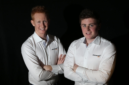 Drivers 23 year-old Ross Wylie from Scotland (left) and 19 year-old Andrew Watson from Northern Ireland (right) will work with McLaren GT, and the existing trio factory drivers of Rob Bell, Kevin Estre and Alvaro Parente to further enhance their skills and knowledge for a competitive career in GT racing.Â 