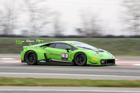 In this extremely important two-day test, laps were completed by all six official Lamborghini Squadra Corse drivers involved in this year's Blancpain Endurance Series. Fabio Babini, Jeroen Mui and Andrew Palmer joined theÂ  track on Wednesday while Adrian Zaugg, Mirko Bortolotti and Giovanni Venturini were all out on the circuit .In a demanding session which involved more than 45 cars, the Lamborghini Huracan GT3 demonstrated its potential as it covered an impressive number of laps. The Huracan GT3's next outing will be in Vallelunga between 1st to 2nd April for a final test before the Monza opening round on 12 April 2015.