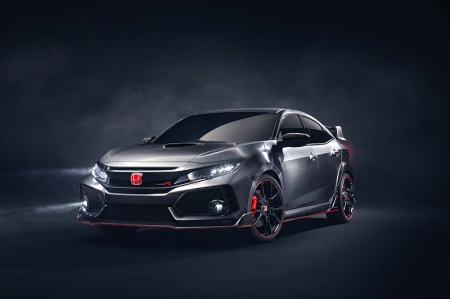 Based on the low and wide proportions of the new Civic hatchback, the Type R Prototype is enhanced by the muscular body styling and modifications to aid aerodynamic performance. The exterior is clothed in a highly reflective, finely-grained brushed aluminium-effect finish unique to the show car.