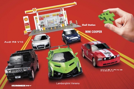 These 3-D puzzle model cars are available at $8.95 with every $60 gross purchase of Shell V-Power Nitro+, and $12.95 with every $60 gross purchase of Shell FuelSave fuels. These exclusive car models are pieced together like a 3D jigsaw puzzle, and are made up of over sixty individual pieces — perfect for spending time with the children or to just unwind from work. 