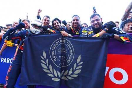 Red Bull Racing has just set the motorsport world on fire with an electrifying win at the 2023 Japanese Grand Prix in Suzuka. And guess what? It's not just any win; it's a win that clinches the Constructors' Championship crown for Red Bull. 

Suzuka, the iconic circuit that's seen legends carve their names into racing history. The air thick with anticipation as Red Bull entered the race with a clear mission - retain the Constructors' Championship title.
