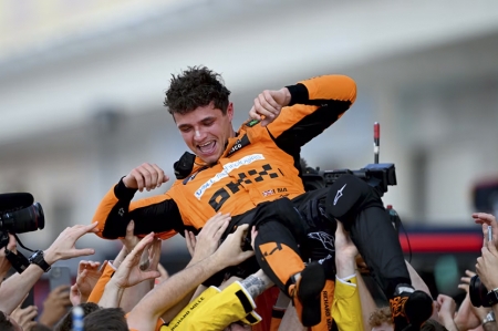 Lando Norris truly had a day to remember at the Miami Grand Prix, clinching his first Formula 1 victory.

Starting from sixth, Norris wasn't the immediate favourite, especially with his teammate Oscar Piastri showing early promise.

However, as fate would have it, a timely Safety Car intervention played right into Norris's strategy, allowing him to pit and rejoin the race in the lead, a position he defended masterfully against a formidable Max Verstappen.
